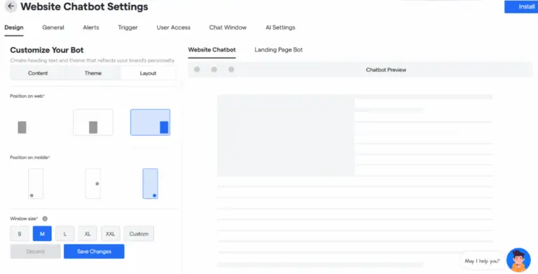 chatbot website design template