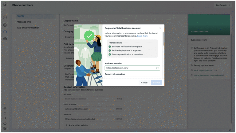Whatsapp blue tick verification