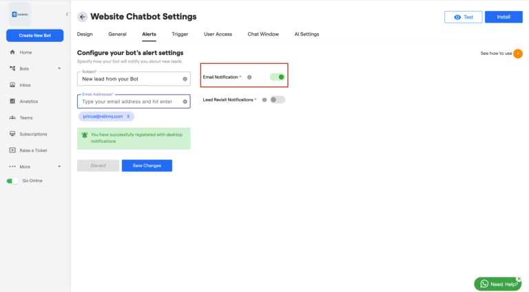 Chatbot APIs for Websites